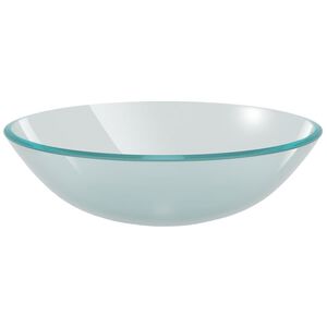 vidaXL Wasbak gehard glas 42 cm matglas