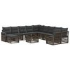 vidaXL Tuinbankenset 12 st Grijs poly rattan