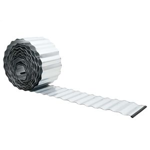 vidaxl Gazonrand 5 m x 10 cm Gegalvaniseerd staal zilver