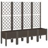 vidaXL Plantenbak met latwerk 160x40x142 cm polypropeen bruin