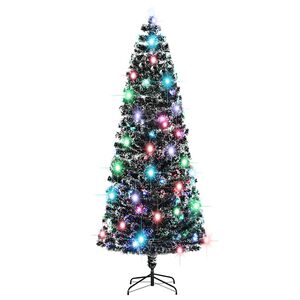 vidaXL Voorverlichte kerstboom met standaard en LED 240 cm glasvezel