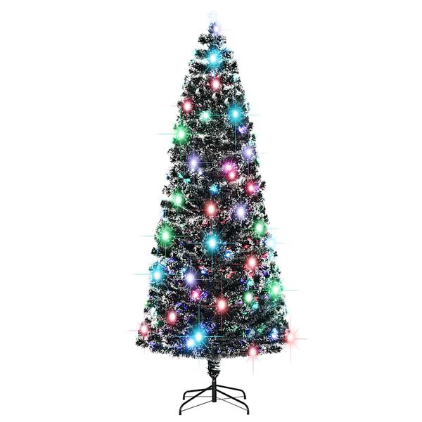 vidaXL Voorverlichte kerstboom met standaard en LED 240 cm glasvezel