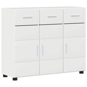 vidaXL Dressoir FLORIN 88,5 x 30,5 x 73 cm Hoogglans wit Bewerkt hout