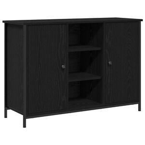vidaXL Dressoir Zwart Eiken 100 x 35 x 70 cm
