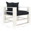 vidaXL 6-delige Loungeset met antracietkleurige kussens pallet hout