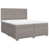 vidaXL Boxspring met matras stof taupe 200x200 cm
