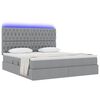 vidaXL Opbergbed met LED met matras Lichtgrijs 160 x 200 cm Polyester