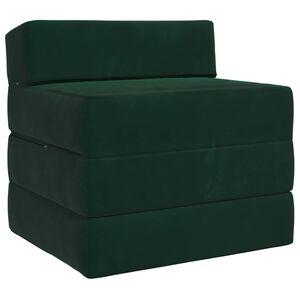 vidaXL Vouwbare Bankbed Donkergroen 200 x 70 x 15 cm Fluweel