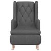 vidaXL Fauteuil met massief rubberwood schommelpoten stof donkergrijs