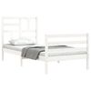 vidaXL Bedframe met hoofdbord massief hout wit