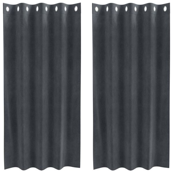 vidaXL Verduisterende gordijnen 2 pcs Lichtgrijs 140 x 175 cm Fluweel