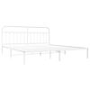 vidaXL Bedframe met hoofdbord metaal wit 200x200 cm