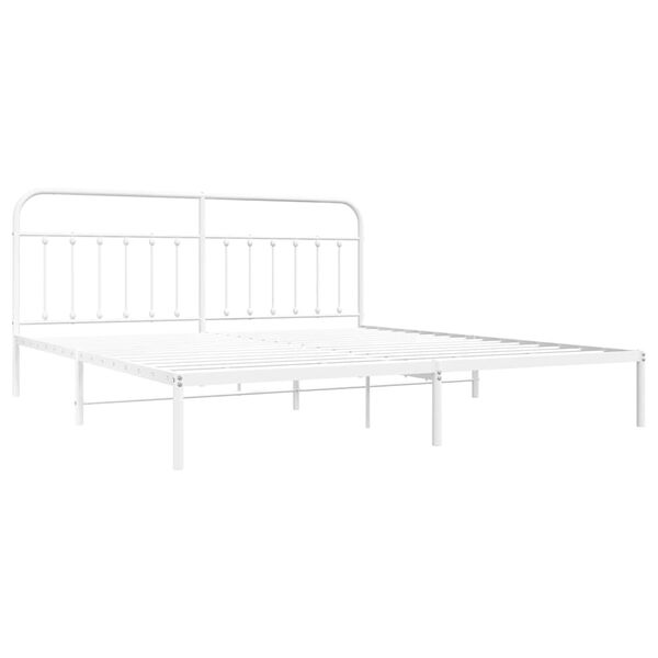 vidaXL Bedframe met hoofdbord metaal wit 200x200 cm