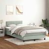 vidaXL Boxspring met matras fluweel lichtgrijs 120x210 cm