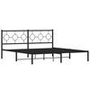 vidaXL Bedframe met hoofdbord metaal zwart 180x200 cm