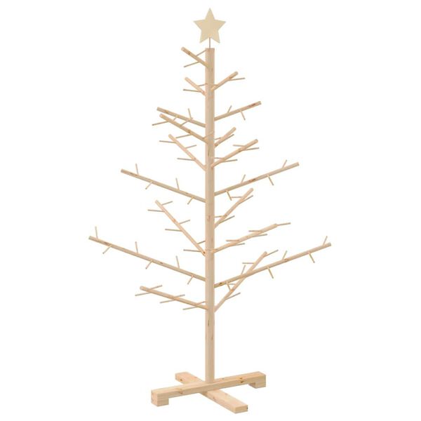 vidaXL Houten kerstboom Naturel 125 cm Massief grenenhout