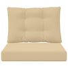 vidaXL Buiten bankkussen 2 pcs Beige Polyester