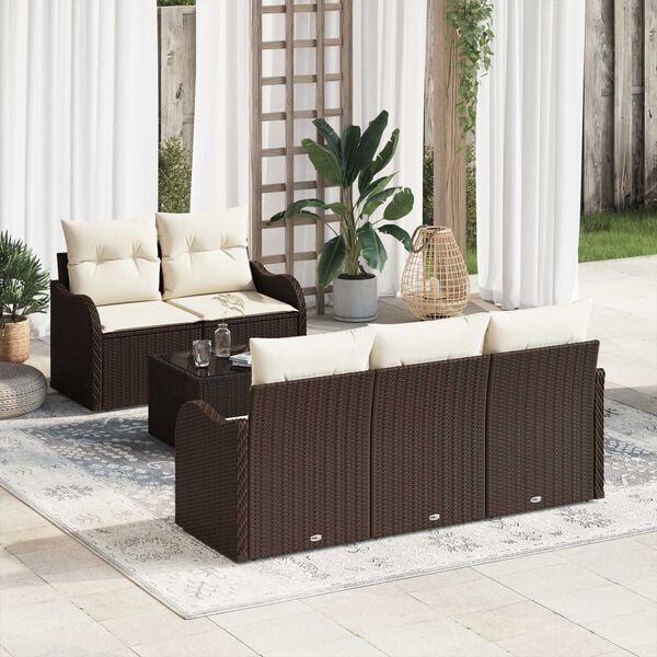 vidaXL Tuin Sofa Set Bruin poly rattan