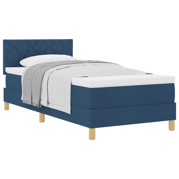 vidaXL Boxspringbed met matras met hoofdeinde Blauw 100 x 200 cm Stof