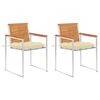 vidaXL Tuinstoelen 2 st met kussens massief acaciahout en staal