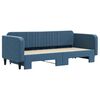 vidaXL Slaapbank met onderschuifbed 90x200 cm fluweel blauw