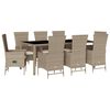 vidaXL 9-delige Tuinset met kussens poly rattan beige