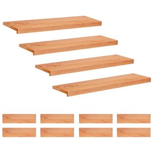 vidaXL Trapmatten 12 st Lak 100 x 25 x 2 cm Massief beukenhout