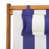 vidaXL Strandstroelen 2st inklapbaar stof en massief hout blauw en wit