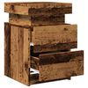 vidaXL Nachtkastjes 2 st met LED 35x39x55 cm hout oud houtkleurig
