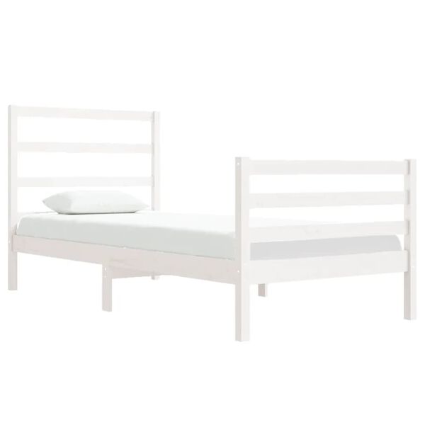vidaXL Bedframe massief grenenhout wit 90x190 cm