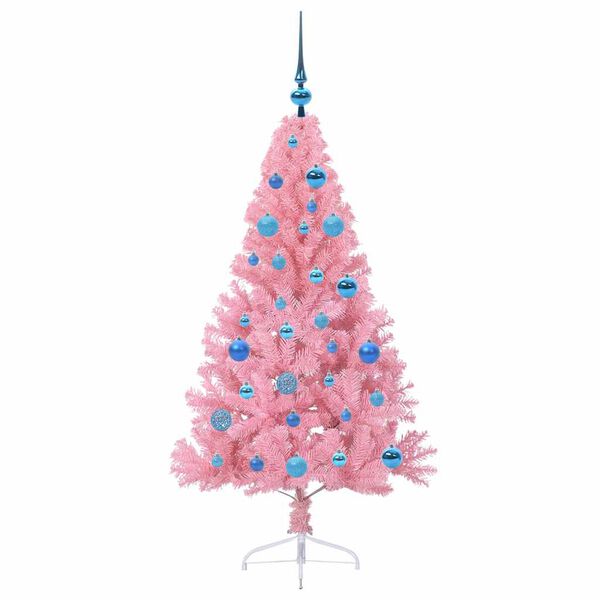 vidaXL Kunstmatig Voorverlicht Kerstboom met 150 LED Roze 150 cm PVC