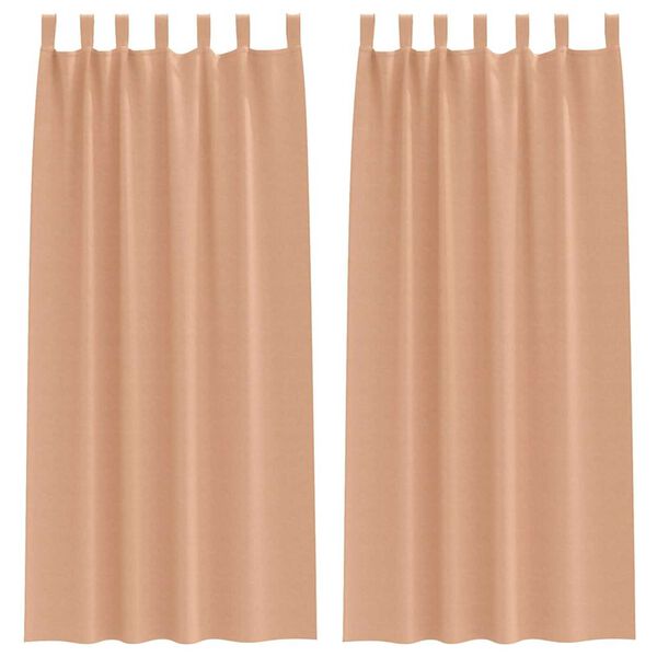 vidaXL Zwart-out Gordijnen met Ringen 2 pcs Licht Bruin 245 x 140 cm