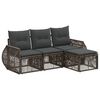 vidaXL Tuinbankenset 4 pcs Grijs en Donkergrijs poly rattan