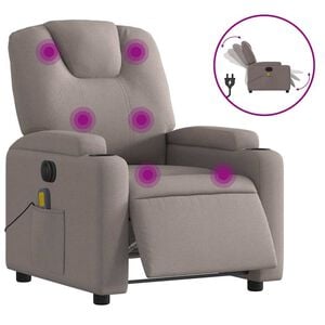 vidaXL Massagestoel elektrisch verstelbaar stof taupe