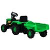 vidaXL Traptractor met aanhanger groen en zwart