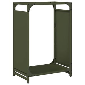 vidaXL Brandhoutrek 44x28x65 cm koudgewalst staal olijfgroen