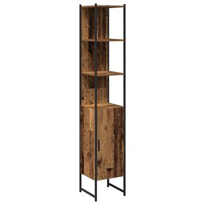 vidaXL Badkamerkast met plank Oud hout 33 x 33 x 185,5 cm Bewerkt hout