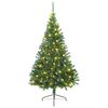 vidaXL Kunstmatig Voorverlicht Kerstboom met 300 LED Groen 180 cm PVC