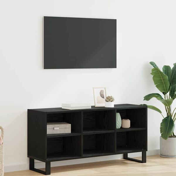 vidaXL TV-kast Zwart Eiken 103,5 x 30 x 50 cm Bewerkt hout
