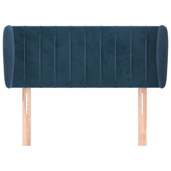 vidaXL Hoofdbord met randen 103x23x78/88 cm fluweel donkerblauw
