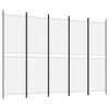 vidaXL Kamerscherm met 5 panelen 250x180 cm stof wit