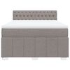 vidaXL Boxspring met matras stof taupe 140x190 cm