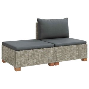 vidaXL 2 st Rieten Loungeset met Kussens GENDT Natuurlijk rattan