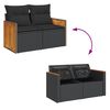 vidaXL 9-delige Loungeset met kussens poly rattan zwart