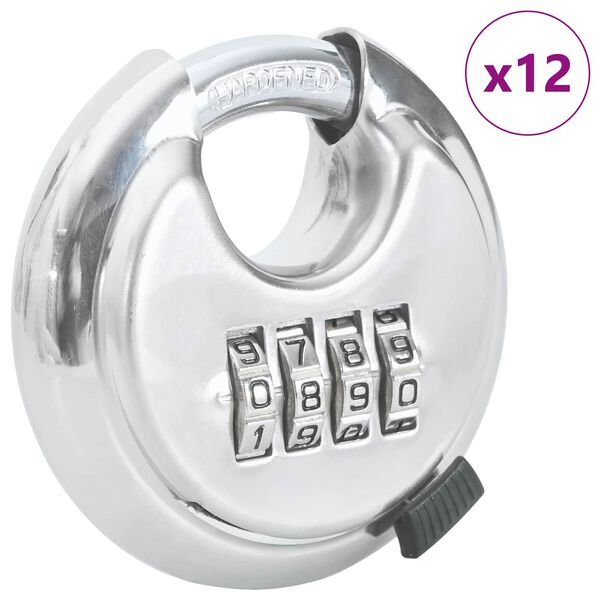 vidaXL Discusloten met sleutels 12 pcs Zilver 7 x 2,3 x 7 cm