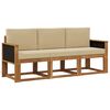 vidaXL Buiten bankenset 3 st Naturel Massief Acaciahout en Polyester