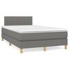 vidaXL Boxspring met matras en LED stof donkergrijs 120x190 cm