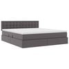 vidaXL Opbergbed met LED met matras Grijs 180 x 200 cm Nep Leer