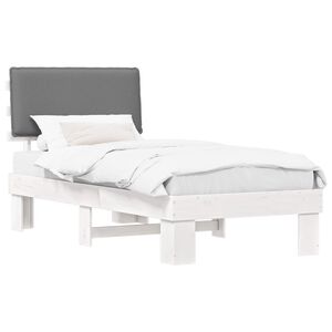 vidaXL Bedframe met Gevoerd Hoofdgedeelte Lichtgrijs 80 x 200 cm