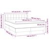 vidaXL Boxspring met matras fluweel lichtgrijs 140x190 cm